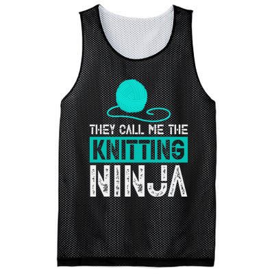 They Call Me the Knitting Ninja Funny Mom Grandma  Mesh Reversible Basketball Jersey Tank