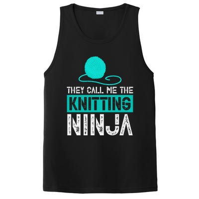 They Call Me the Knitting Ninja Funny Mom Grandma  PosiCharge Competitor Tank