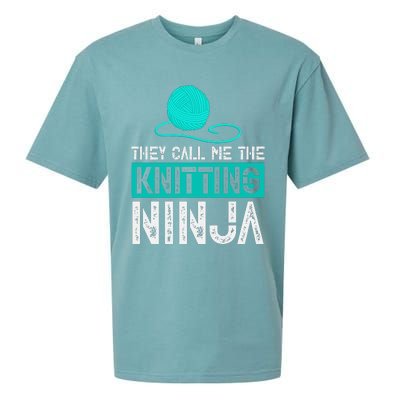 They Call Me the Knitting Ninja Funny Mom Grandma  Sueded Cloud Jersey T-Shirt