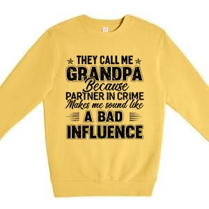 The Call Me Grandpa Father's Day Premium Crewneck Sweatshirt