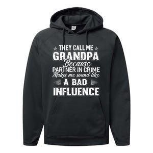 The Call Me Grandpa Father's Day Performance Fleece Hoodie