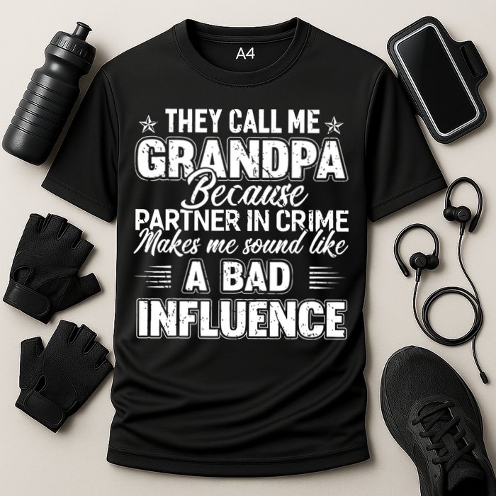 The Call Me Grandpa Father's Day Cooling Performance Crew T-Shirt