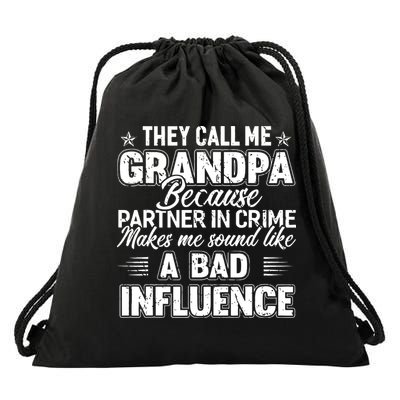 The Call Me Grandpa Father's Day Drawstring Bag