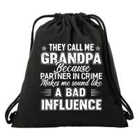 The Call Me Grandpa Father's Day Drawstring Bag
