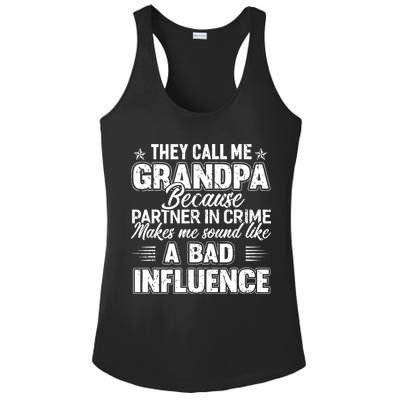 The Call Me Grandpa Father's Day Ladies PosiCharge Competitor Racerback Tank