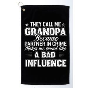 The Call Me Grandpa Father's Day Platinum Collection Golf Towel