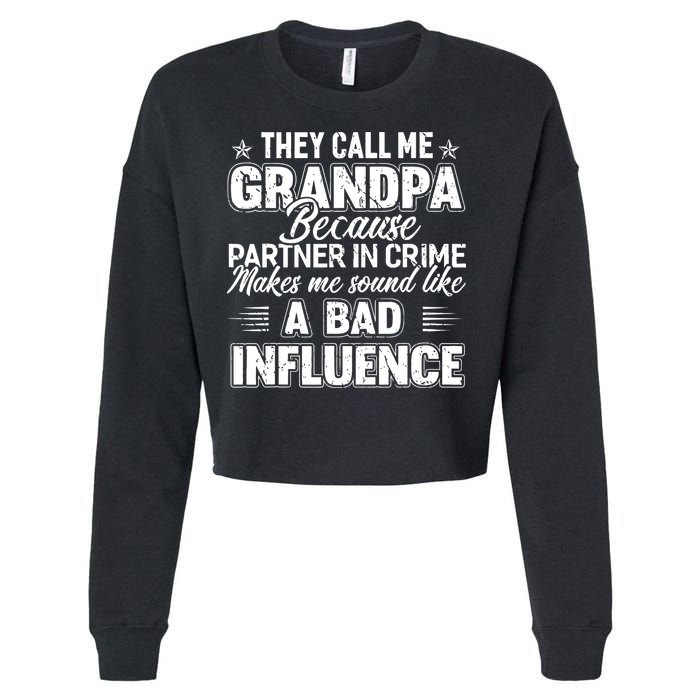 The Call Me Grandpa Father's Day Cropped Pullover Crew