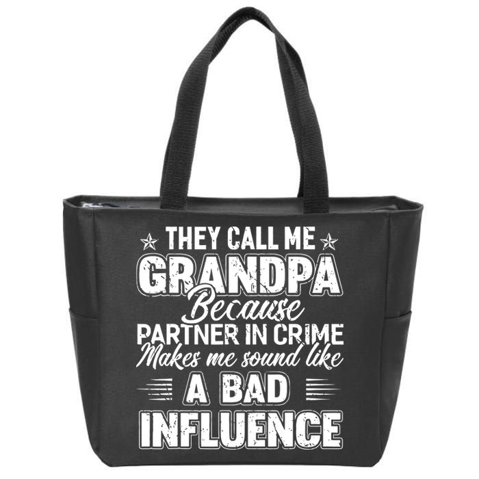 The Call Me Grandpa Father's Day Zip Tote Bag