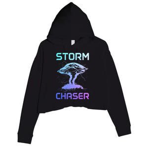 Tornado Chaser Meteorologist Storm Chasing Meteorology Crop Fleece Hoodie