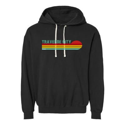 Traverse City Michigan Garment-Dyed Fleece Hoodie