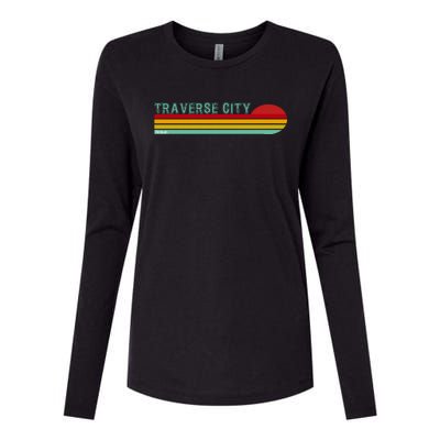 Traverse City Michigan Womens Cotton Relaxed Long Sleeve T-Shirt