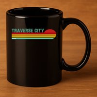 Traverse City Michigan 11oz C Handle Ceramic Mug