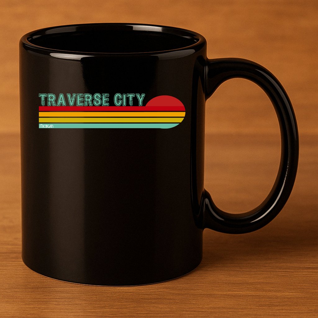 Traverse City Michigan 11oz C Handle Ceramic Mug