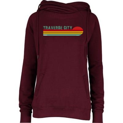 Traverse City Michigan Womens Funnel Neck Pullover Hood