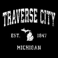 Traverse City Michigan Mi Vintage Athletic Sports Design Bucket Hat