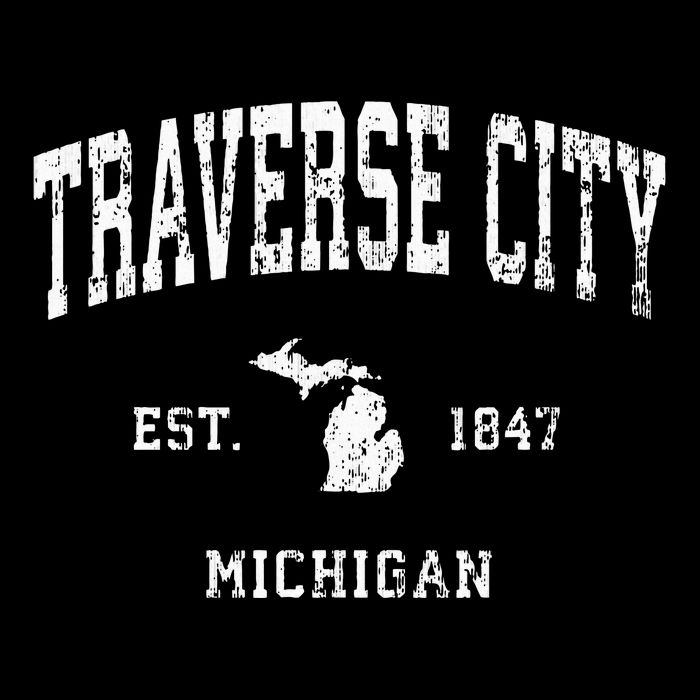 Traverse City Michigan Mi Vintage Athletic Sports Design Bucket Hat