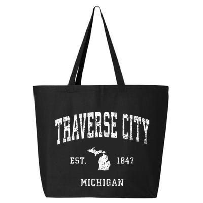 Traverse City Michigan Mi Vintage Athletic Sports Design 25L Jumbo Tote