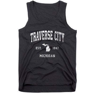 Traverse City Michigan Mi Vintage Athletic Sports Design Tank Top