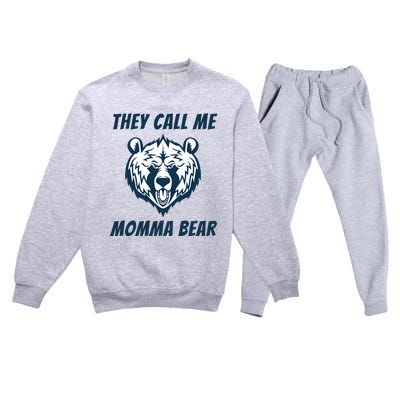 They Call Me Momma Bear Mothers Day Premium Crewneck Sweatsuit Set