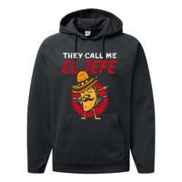 They Call Me El Jefe Taco Funny Boss Cinco De Mayo Boy Performance Fleece Hoodie