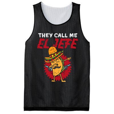 They Call Me El Jefe Taco Funny Boss Cinco De Mayo Boy Mesh Reversible Basketball Jersey Tank