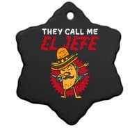 They Call Me El Jefe Taco Funny Boss Cinco De Mayo Boy Ceramic Star Ornament