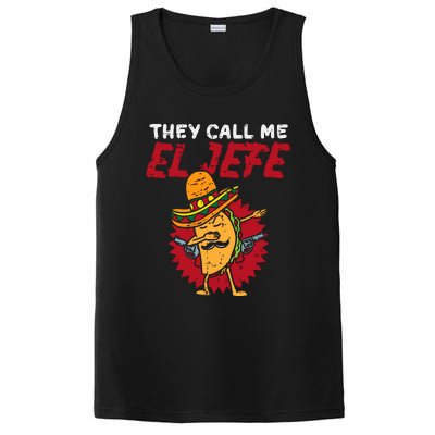 They Call Me El Jefe Taco Funny Boss Cinco De Mayo Boy PosiCharge Competitor Tank