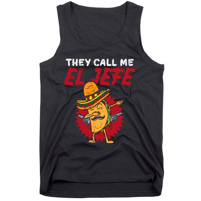 They Call Me El Jefe Taco Funny Boss Cinco De Mayo Boy Tank Top