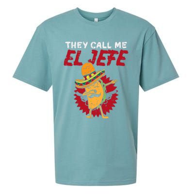 They Call Me El Jefe Taco Funny Boss Cinco De Mayo Boy Sueded Cloud Jersey T-Shirt