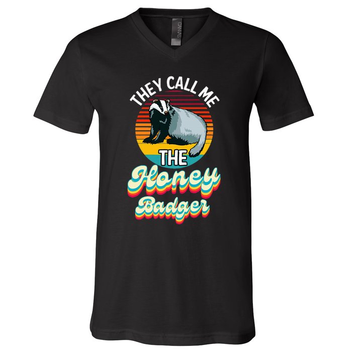 They Call Me The Honey Badger V-Neck T-Shirt