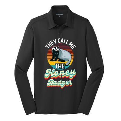 They Call Me The Honey Badger Silk Touch Performance Long Sleeve Polo