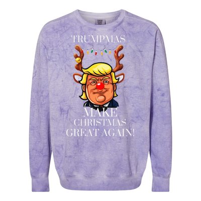 Trump Christmas MAGA Colorblast Crewneck Sweatshirt