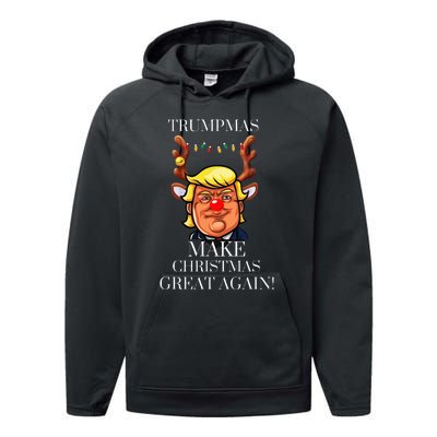 Trump Christmas MAGA Performance Fleece Hoodie