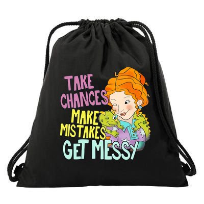 Take Chances Make Mistakes Get Messy Miss Frizzle Drawstring Bag