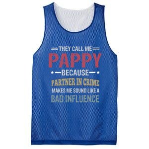 They Call Me Pappy Because Partner In Crime Makes Me Sound Gift Mesh Reversible Basketball Jersey Tank