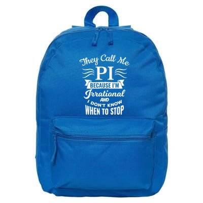 They Call Me Pi Symbol Pi Day Cute Funny Gift 16 in Basic Backpack
