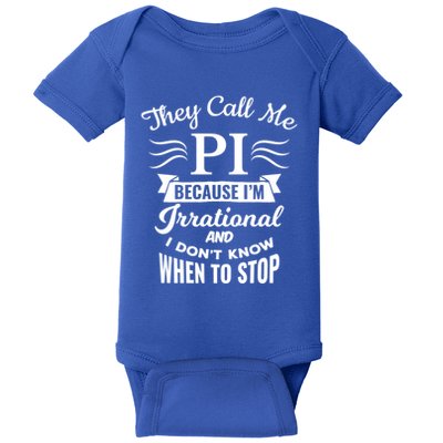 They Call Me Pi Symbol Pi Day Cute Funny Gift Baby Bodysuit