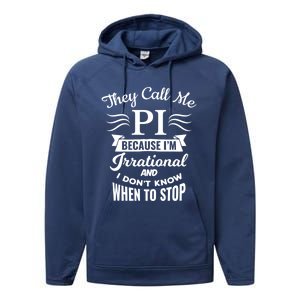 They Call Me Pi Symbol Pi Day Cute Funny Gift Performance Fleece Hoodie