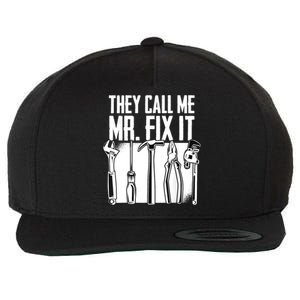 They Call Me Mr Fix It Funny Handy Dad Father Cute Gift Wool Snapback Cap