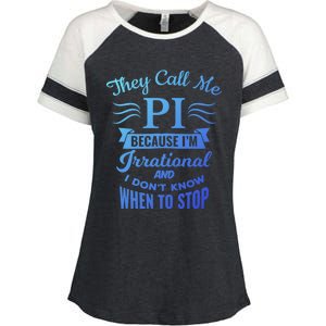 They Call Me Pi Symbol Pi Day Cute Funny Gift Enza Ladies Jersey Colorblock Tee