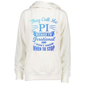 They Call Me Pi Symbol Pi Day Cute Funny Gift Womens Funnel Neck Pullover Hood