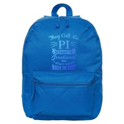 They Call Me Pi Symbol Pi Day Cute Funny Gift 16 in Basic Backpack