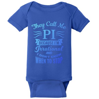 They Call Me Pi Symbol Pi Day Cute Funny Gift Baby Bodysuit