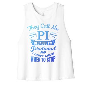 They Call Me Pi Symbol Pi Day Cute Funny Gift Women's Racerback Cropped Tank