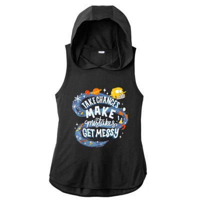 Take Chances Make Mistakes Get Messy Magic Schoolbus Ladies PosiCharge Tri-Blend Wicking Draft Hoodie Tank