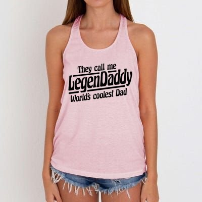 They Call Me Legendaddy Worlds Coolest Dad Gift Women's Knotted Racerback Tank