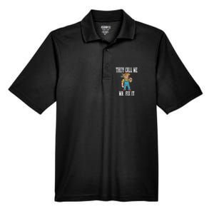 They Call Me Mr Fix It Cool Gift Men's Origin Performance Pique Polo