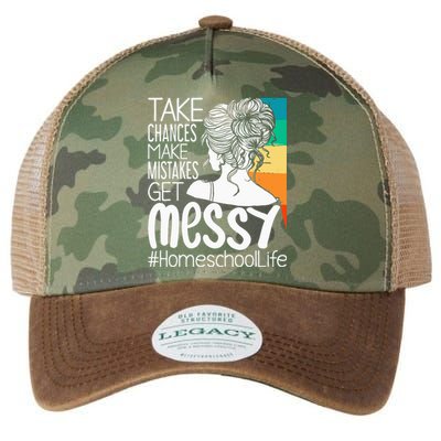 Take Chances Make Mistakes Get Messy Homeschool Life Mom Legacy Tie Dye Trucker Hat