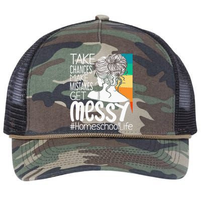 Take Chances Make Mistakes Get Messy Homeschool Life Mom Retro Rope Trucker Hat Cap