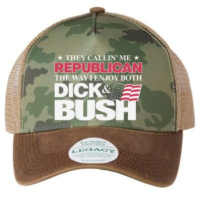 They Callin’ Me Republican The Way I Enjoy Both Dick & Bush Legacy Tie Dye Trucker Hat